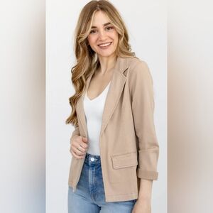 Ponte Lnit Blazer - Tan,  S - Petite